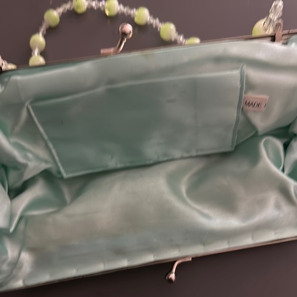 Elegant Beaded Handbag in Turquoise and Orange - Picture 2 of 2